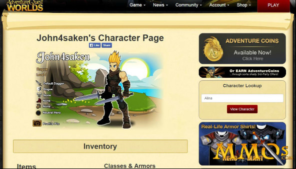 AdventureQuest-Worlds-character-page