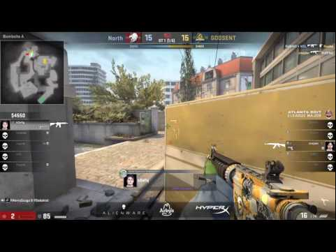 k0nfig Knife Kill In OT - North vs GODSENT - ELEAGUE Major 2017